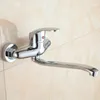 Badrumsvaskar kranar krom mässing bassäng mixer kran kran väggmonterad kall vatten högkvalitativ tvättstuga