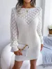 女性のセーターニットウェア女性セーターミュージャープルオーバーファッションホロー1つの単語LED長袖ヘアドレス