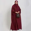 Etniska kläder Ramadan Eid Bönplagg Jilbab Abaya Muslim sätter Hijab Dress Full Cover Hooded Abayas för kvinnor Dubai kläder N262K