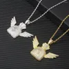 Pendant Necklaces Dollar Bag Necklace Men Iced Out CZ Chain Hip Hop/Punk Gold Silver Color Charm Jewelry Gifts