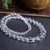 Chains Natural White Rock Crystal Necklace For Women Lady Men Healing Luck Gift Stone Clear Round Beads Long 6-12mm