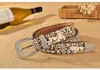 Bälten Fashion Women's Leopard Print Belt blinkande inlagda smycken Tillbehör för kvinnor 230728