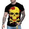 Men's T Shirts Summer Casual Top Triangle Matrix Color Skull Pattern 3DT Shirt Oversized Printed Short Sleeves