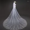 Bridal Veils Real POS 4 -metrowy Katedralna Welda Bride Custom Made Cears Wedding B lśniące akcesoria