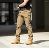 Men's Pants Men Tactical Multi Pocket Waterproof Cargo Elastic Breathable Asual Army Military Long Trousers