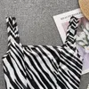 Women's Tanks Women Chic Zebra Print Camis Sexy Club Party Square Neck Crop Top Gothic Irregularity Backles Tank Tops Summer Striped Tube