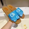 Hochwertige Plateauschuhe WOODY Slipper Sandale Casual Summer Flat Travel Beach Sliders Herren Damen Soft Canvas Slide Designer Sandale bequem schwarz weiß Mule