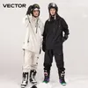 Andra sportartiklar Män kvinnor Solid Color Ski Jacket Pants Warm Windproof Winter Overall Hoodie Waterproof Outdoor Sports Clothing Snowboard 230729