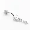 Nombril cloche bouton anneaux HelloLook 925 argent Sterling ventre Piercing Zircon fleur corps bijoux luxe bague de mariage 230729