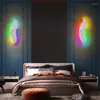 Lámpara de pared moderna nórdica decorativa de lujo dormitorio LED apliques de plumas mesita de noche sala de estar iluminación Simple