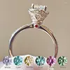 Cluster Ringen Real Moissanite 1ct Edelstenen Diamanten Ring Voor Vrouwen Vriendin Verkering Gift Luxe Blossom Ontwerp S925 Zilver