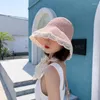 Berets VACIGODEN Summer Fashion Weave Lace Bucket Hat Women Beach Travel Holiday Straw Foldable Casual Sun Protection Girls