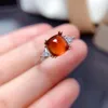 Cluster Rings MeiBaPJ Natural Fanta Garnet Gemstone Trendy Ring For Women Real 925 Sterling Silver Charm Fine Jewelry