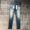 Designer Purple Jeans Brand Mens Pants Pantalones Ripped Straight Regular Denim Tears Washed Old Long Hole Xn4x