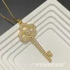 Designer Brand Tiffays Crown Key Necklace Full of Diamonds Simple and Fashionable Small Luxury Versatile Sweater Chain