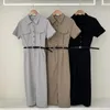 Casual klänningar chic retro stil snörning klänning med bälte 2023 sommarlätt mogen vindskjorta
