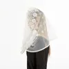 Bridal Veils Lace-mesh Headscarf Religious Church Style Embroidered Soft Gauze Shawl Infinity Scarf