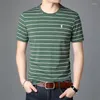 T-shirts voor heren Zacht poloshirt Zomer Korte mouw Business Revers Afdrukken Mode Toevallig Hoogwaardige gestreepte tops Tees