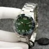 2023 41MM Conquest Mens Watches Automatic Mechanical Movement Stainless Steel Bracelet Concas Ceramic Bezel With HYDROCONQUEST Hardlex Glass Markings Green Dial