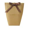 Grand merci boîte cadeau sac avec poignée pliable bricolage mariage papier kraft bonbons chocolat parfum emballage simple décorations de mariage JL6301