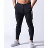 Men's Pants Spring And Autumn Breathable Leisure Slim Navy Blue Fitness Cotton Zipper Pocket Gym Sports