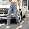 Женские джинсы весна и летние законодатели моды моды Жан Женщины Широкие штаны с высокой тазой комбинезоны