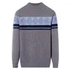 Mannen Truien Contrast Kleur Kasjmier Trui O Hals Truien Gebreide Herfst En Winter Lange Mouwen High-End Jumpers Tops r157