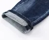 Męskie dżinsy projekt mąż mąż stretch czaszki marka niebieskie męskie szczupłe dżinsowe spodnie