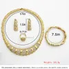 Bröllopsmycken sätter de senaste Dubai Gold Color Smyckesuppsättningar Luxury 18K Gold Plated Women Neckor Earrings Ring Armband Bröllopsfest Tillbehör 230728