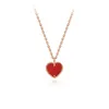 Chains S925 Sterling Silver Cute Little Heart Red Agate Necklace For Young Girls And Women Birthday Present Marry Anniversary Gift