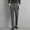 Herenbroek Herfst Pak Stretch Slim Drape Zakelijk Kantoor Anti-rimpel Klassieke Koreaanse Mode Grijs Zwart Casual Broek
