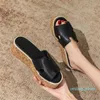 Zomer sandaal wedges flats wedge slipper 30mm sandalen Hoge Hakken Flip Flops Schoenen Platform Rubber Sandaal Leer Shoal Casual 35-40