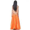 Stage Wear Belly Dance Long Skirt Bra Belt Set Water Gauze Modern Suit Performance Sexy Woman Costume Exotic Dancewear Danza