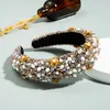 Headwear Hair Accessories Baroque Hand Made Pearl Beading Gemstone Retro Luxury Hairbands ZA Bows Flower Crown Headbands For Women 230729