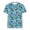 Camisetas masculinas Game Controller TShirts Fundo azul Impresso em 3D Oversized Poliéster Tops retrô Streetwear