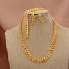 Collier boucles d'oreilles ensemble Dubai couleur or pour femmes hommes mariée luxe mariage africain 24K plaqué bijoux cadeau