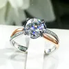 Women Luxury designer ring Inlaid bud moissanite Diamond Rings Jewelry PT950 plated girlfriend Gifts Engagement Wedding opening ring 1 karat 1582