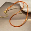 Chaînes Orange Rouge Perles De Verre Collier Femme Pour Femme