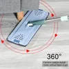 MOPS 360 Roterande platt mopp med hink Microfiber Squeeze Hand Free Wringing Floor Cleaning Kitchen 230728