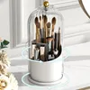 Lagringslådor Portable smyckesbehållare med lock 12.2x27cm Makeup Brush Holder Desktop 360 Roterande organisatorverktyg Luxury Pet