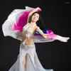 Stage Wear Top Gradient Color Belly Dance Voiles 250 110cm Hand Throw Scarf Shawl Dancer Accessoire Adulte Multi Bellydance Veil