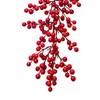 Fleurs décoratives tiges de baies rouges tige florale de houx de mousse de Noël pour le festival