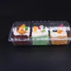 30st Clear Plastic Cup Cake Boxar och förpackning Transparent engångssushi Take Out Box Rektangel Fruit Bread Packing Bakery3176