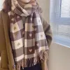 Écharpe Tricoté Coeur motif Plaid Lovey Fille Hiver Garder Au Chaud Collège À La Mode Loisirs Chic Chic Femme Accessoires 230729