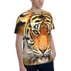 Мужские футболки Требовая рубашка с 3D -принтом для мужчины любитель животных тигров Полиэстер Полиэстер свободный фитнес -топы