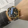 Classic New Automatic Mechanical Wrist watch Male Seven days Power Reserve Black Leather Yellow Gold calendar Big Pilot 46mm328S