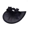 Bridal Veils Bowknot Decor Elegant Fascinator Hat With Hair Hoop Sweet Noble Decorative Retro Imitation Flax Accessories