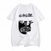 Camisetas masculinas Hip Hop Gorillaz estampada T-shirt de desenho animado Anime T-shirts Y2K Verão Roupas de rua Na moda Tops de cores sólidas