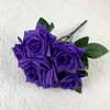 Flores decorativas 1 peça flor de seda de 7 cabeças simulação rosa casamento casa decoração faça você mesmo buquê grande de alta qualidade acessórios de espuma artesanato