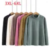 Women's Sweaters 2023 Ladies Autumn Winter Plus Size Tops For Women Large Long Sleeve High Collar Yellow Bottoming Shirt 3XL 4XL 5XL 6XL